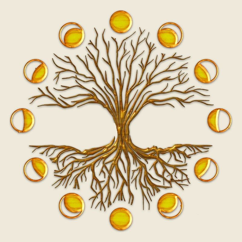 L’arbre de vie avec des lunes.