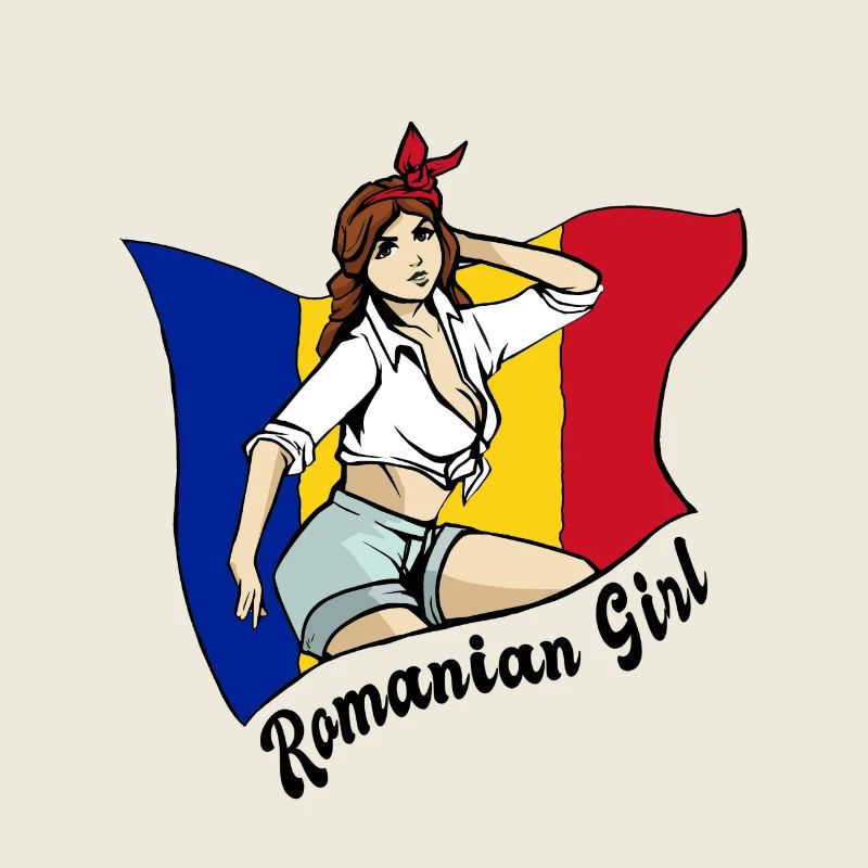 Rumänisches Mädchen Flaggen Design