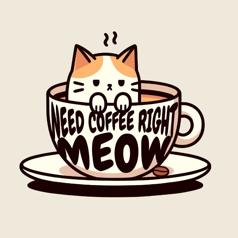 Purring coffee break: kitty in a cup, cat