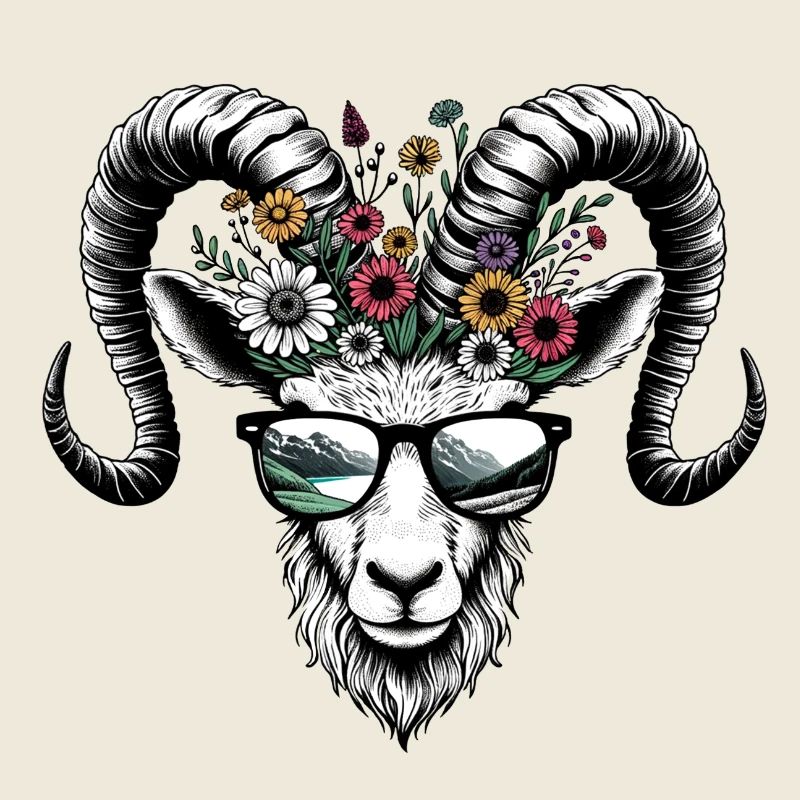 Steinbock Berge Wandern Sonnenbrille Sternzeichen