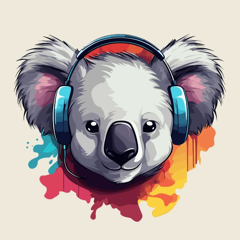 Koala with headphones Koala Bear