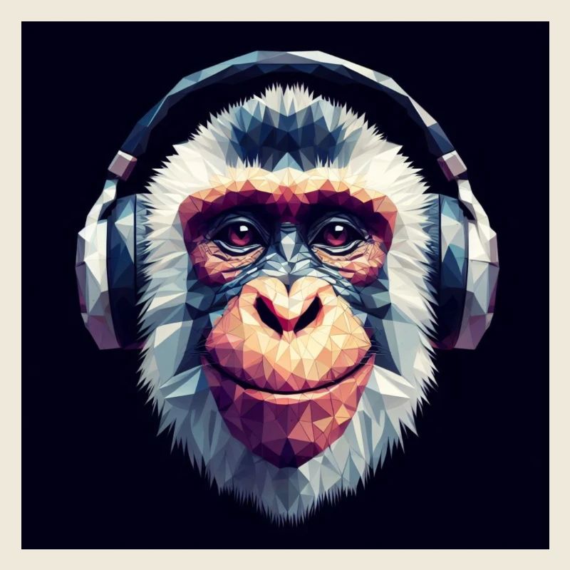 Singe avec des écouteurs