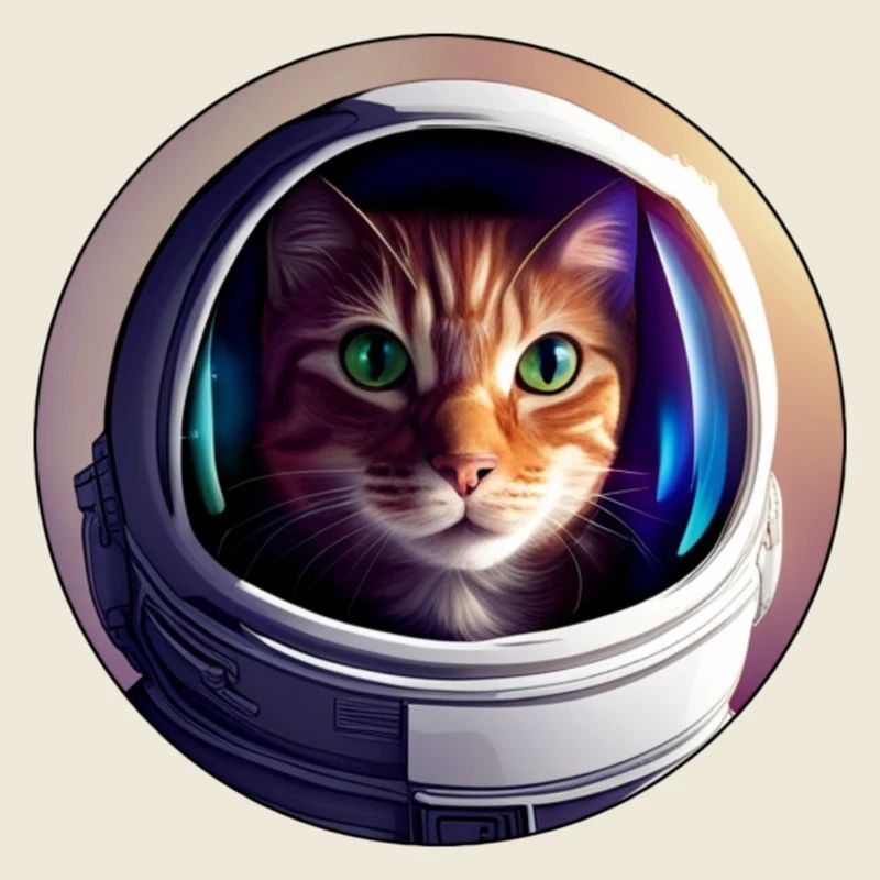 Chat de l’espace avec un casque