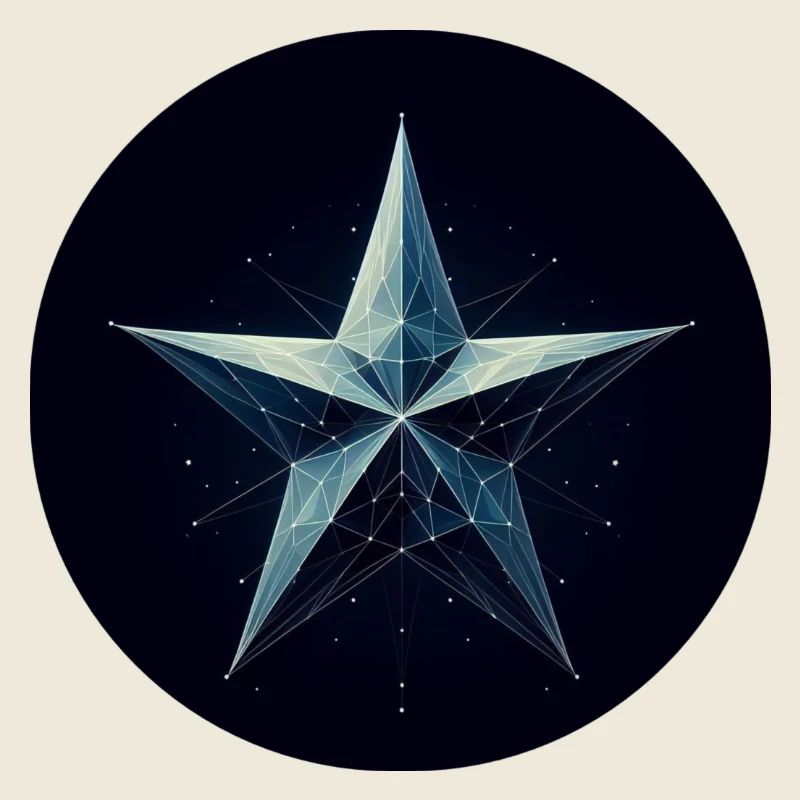 Blauer Stern im Polygon Stil