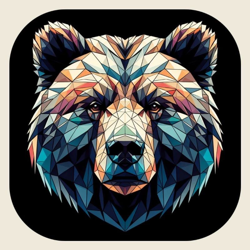 Bunter Bär in Polygon Design