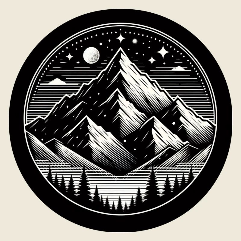 Mountain, Night, Starry Sky, Forest