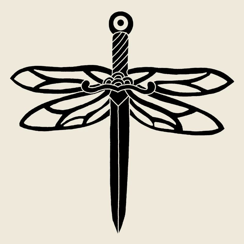épée noire et ailes de libellule