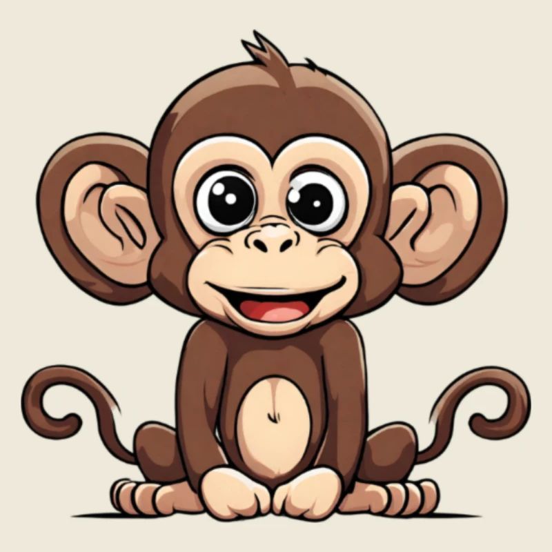 dessin animé singe design mignon