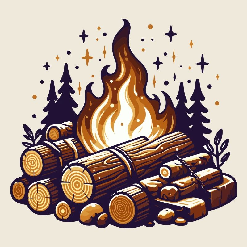 BÛCHE DE FEU DE CAMP FORÊT CHALEUR HIVERNALE BÛCHE DE FEU DE CAMP
