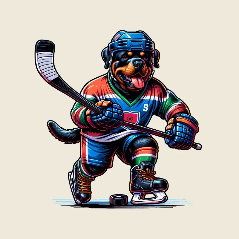 Rottweiler Eishockey Hund