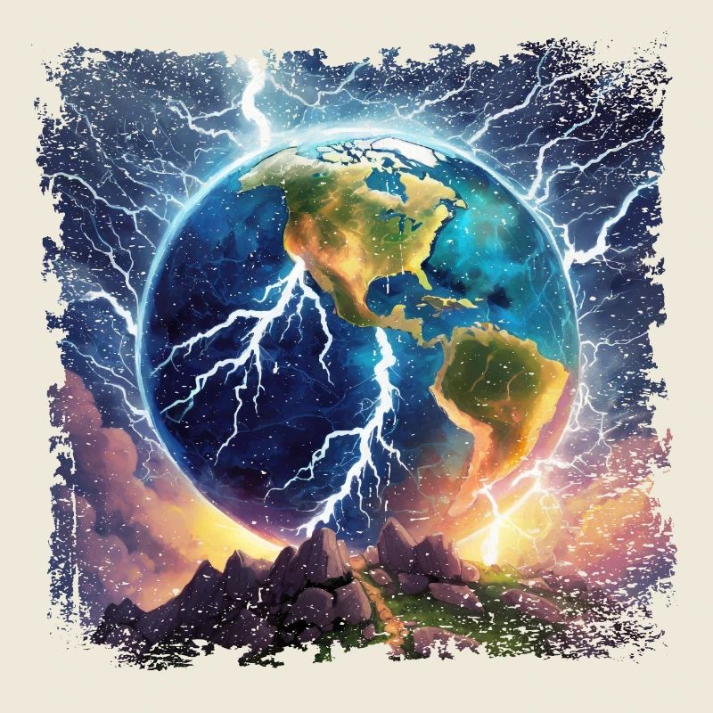 Globe jonché d’éclairs