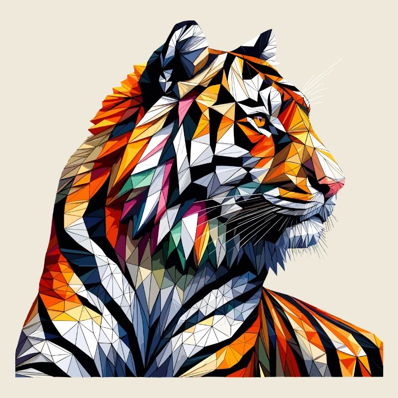 Impression d’art géométrique tigre