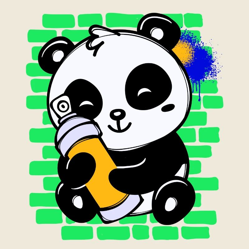 Graffiti Panda Drawing Illustration Spray Can