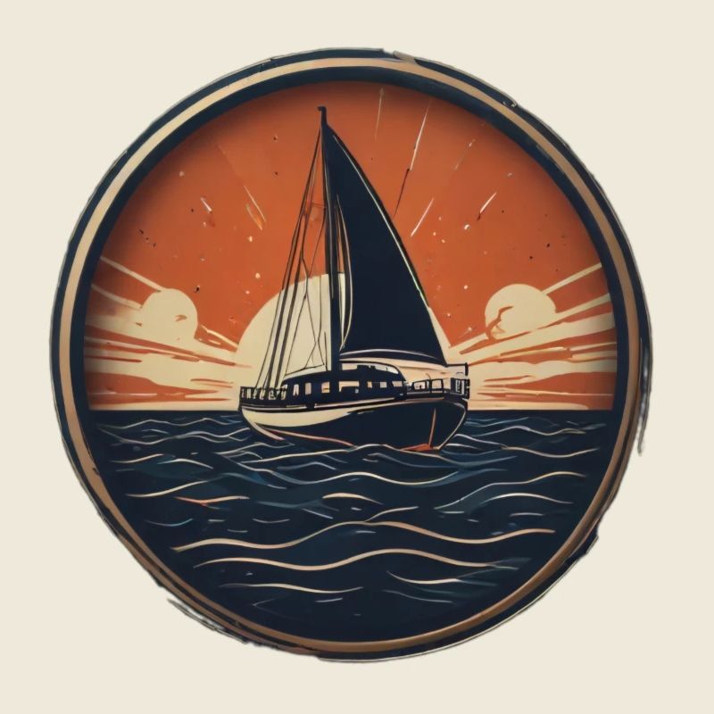 Sailing ship in the sunset