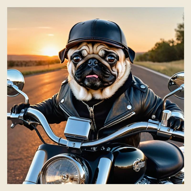 Hunde-Biker im Lederjacke Stil