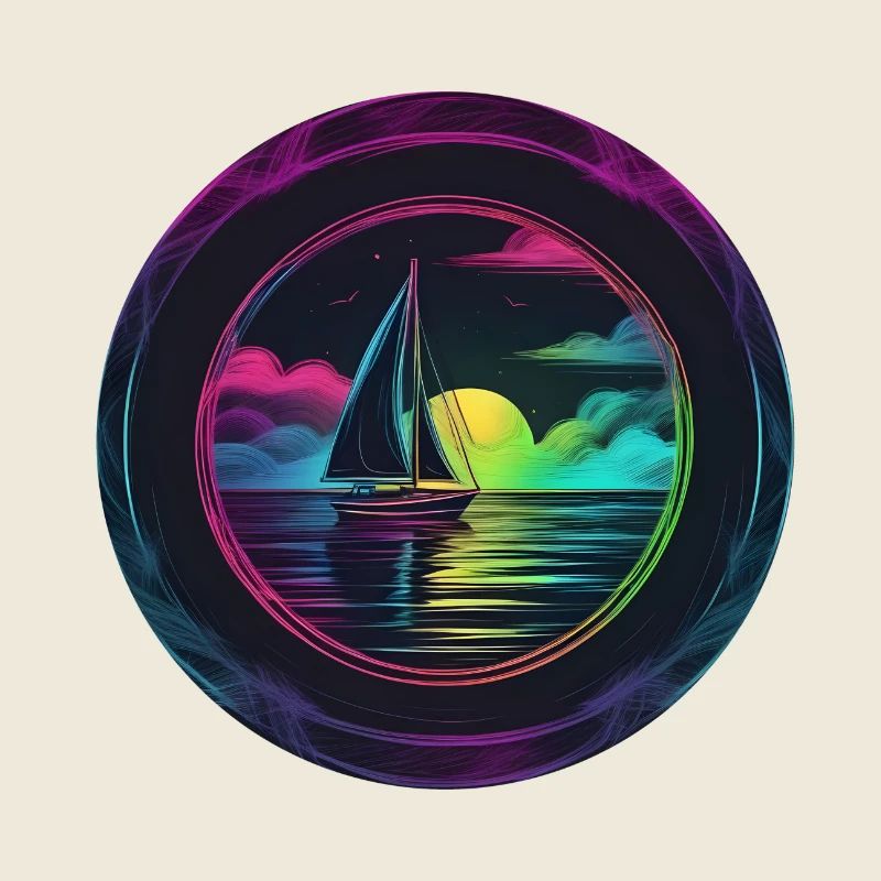 Neonsegler am Abendrot