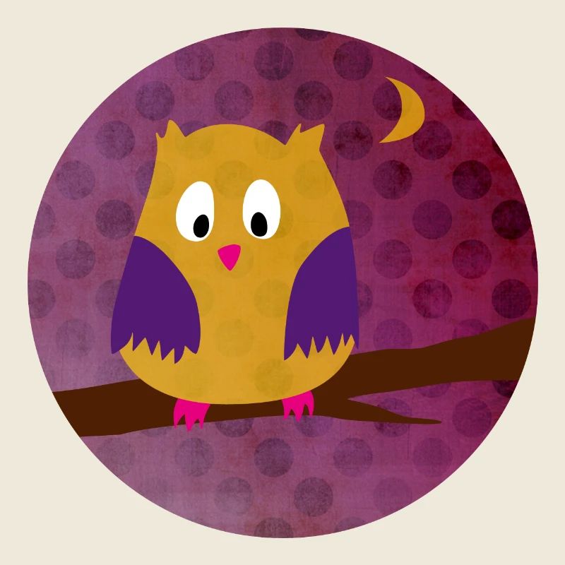 Eule Uhu Dots Punkte Kreis Wald lila Kinder Tiere