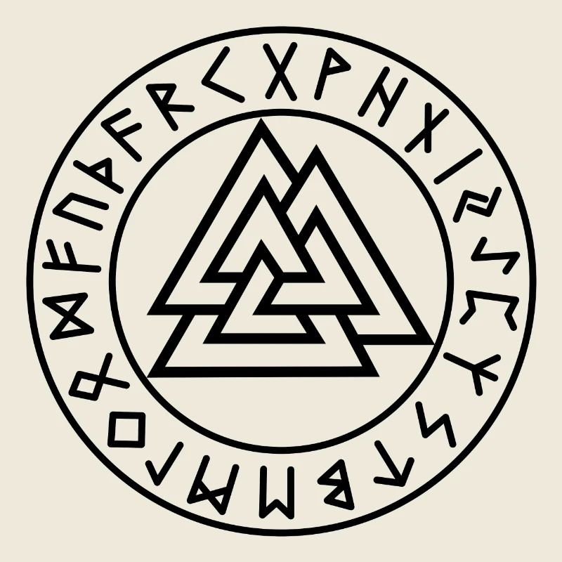 Cercle runique noir de Valknut