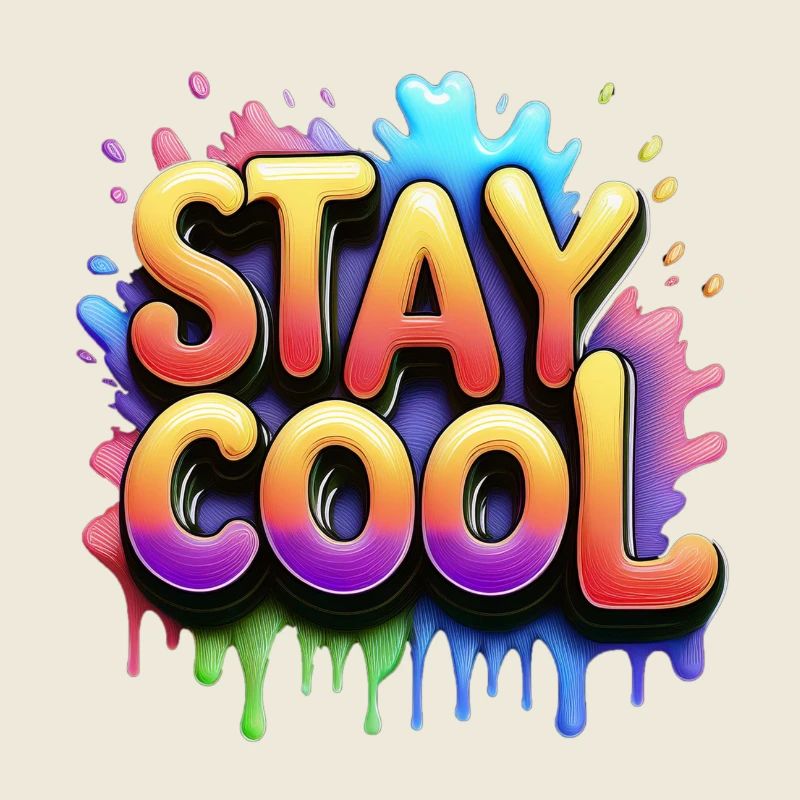 Restez cool texte 3d