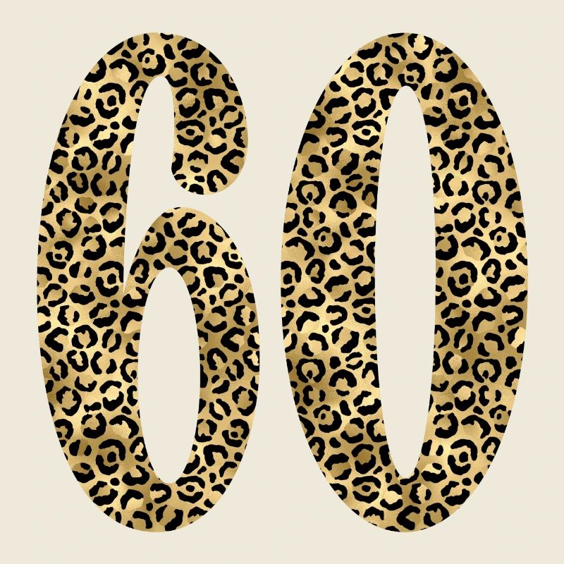 60th Birthday - Number 60 Leopard Print