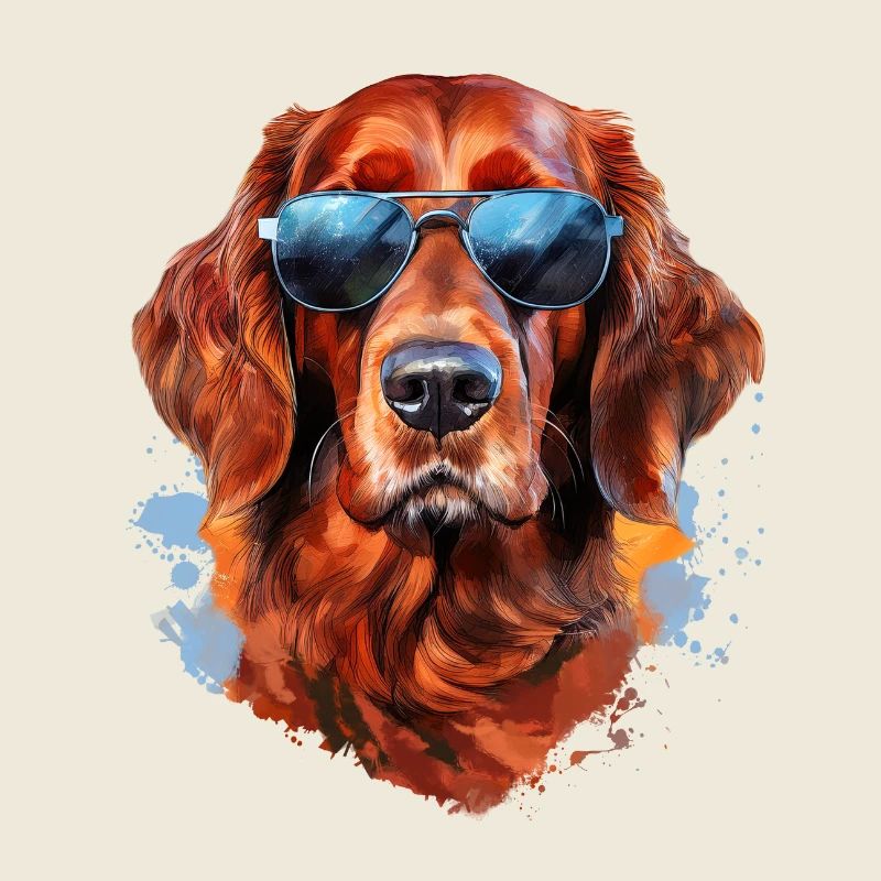 Irish Setter mit Sonnebrille