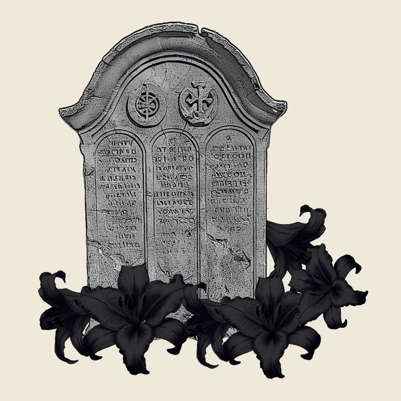 Grabstein mit Lilien, gothic design