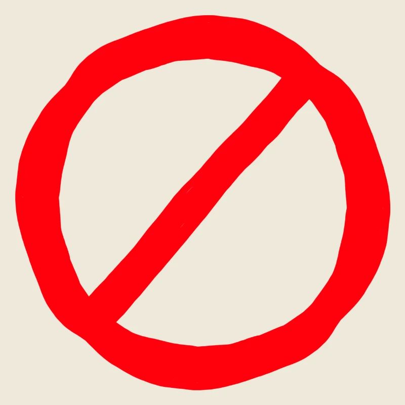 Prohibition sign comic style