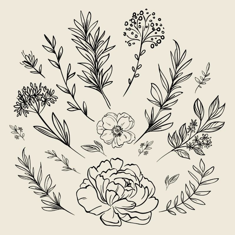 Blumen Skizze