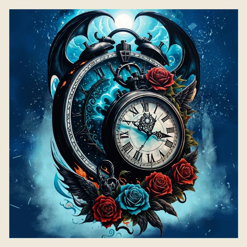 L’horloge dans le brouillard de l’infini.