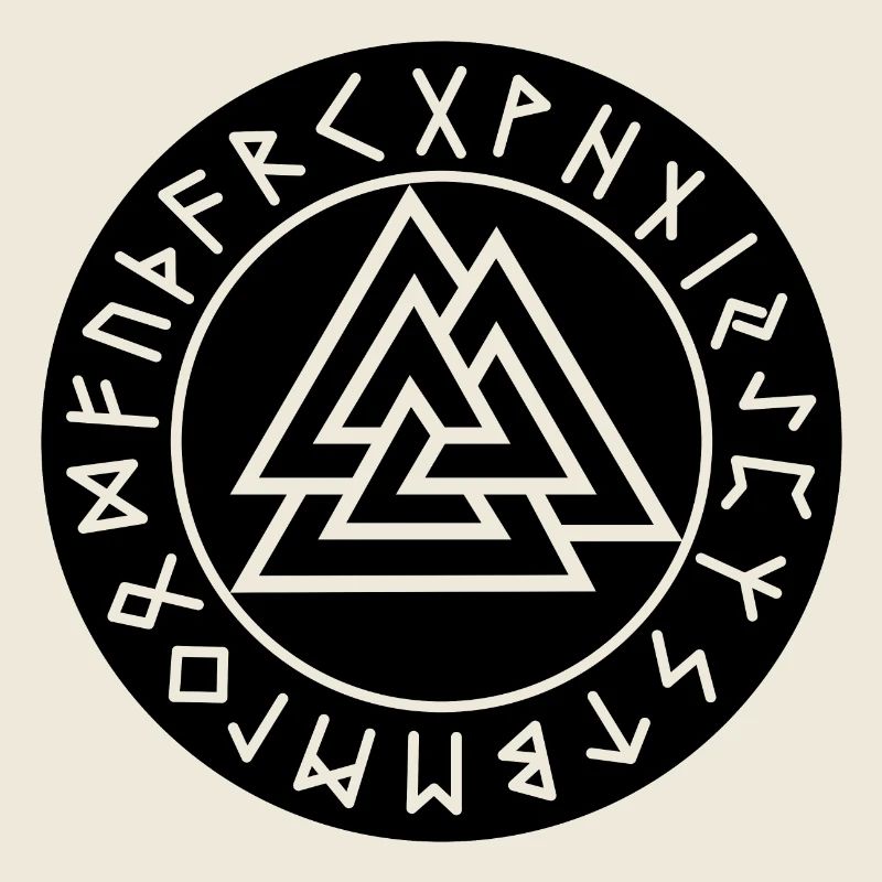 Cercle runique noir de Valknut