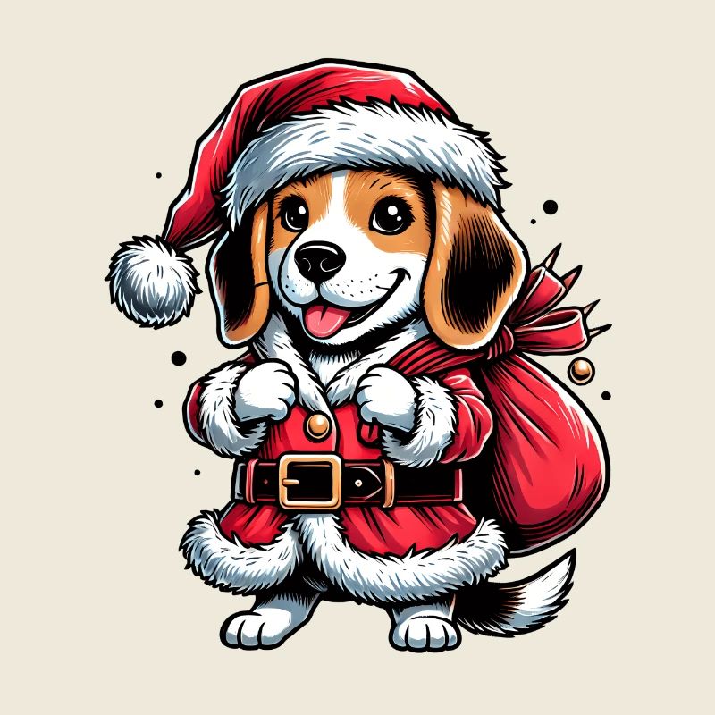 Beagle Santa Claus