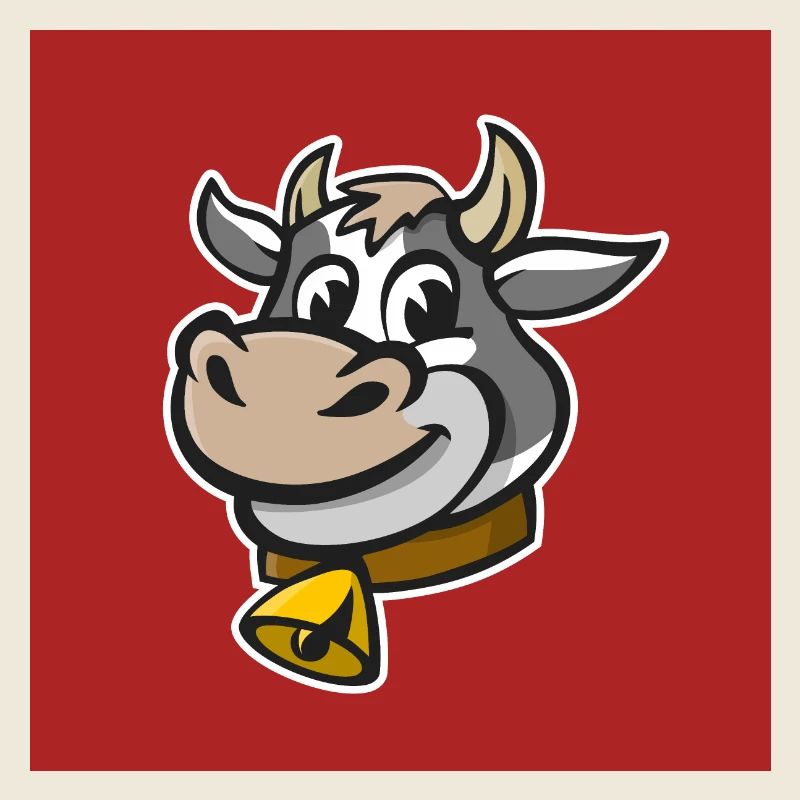 Illustration joyeuse d’une tête de vache.