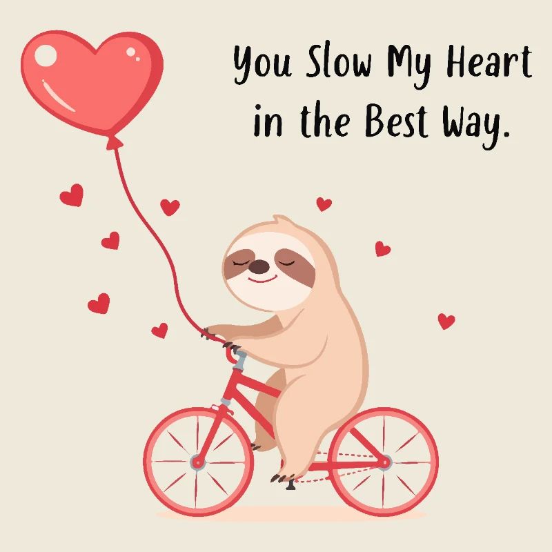 Sloth with Heart Balloon – Valentine’s Day Gift