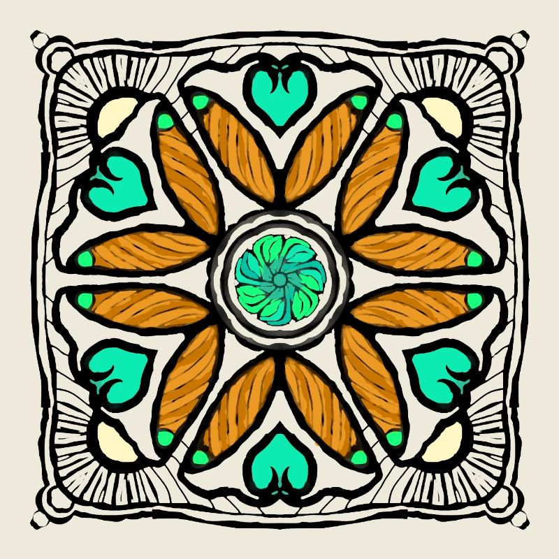 Pop art flower with hearts