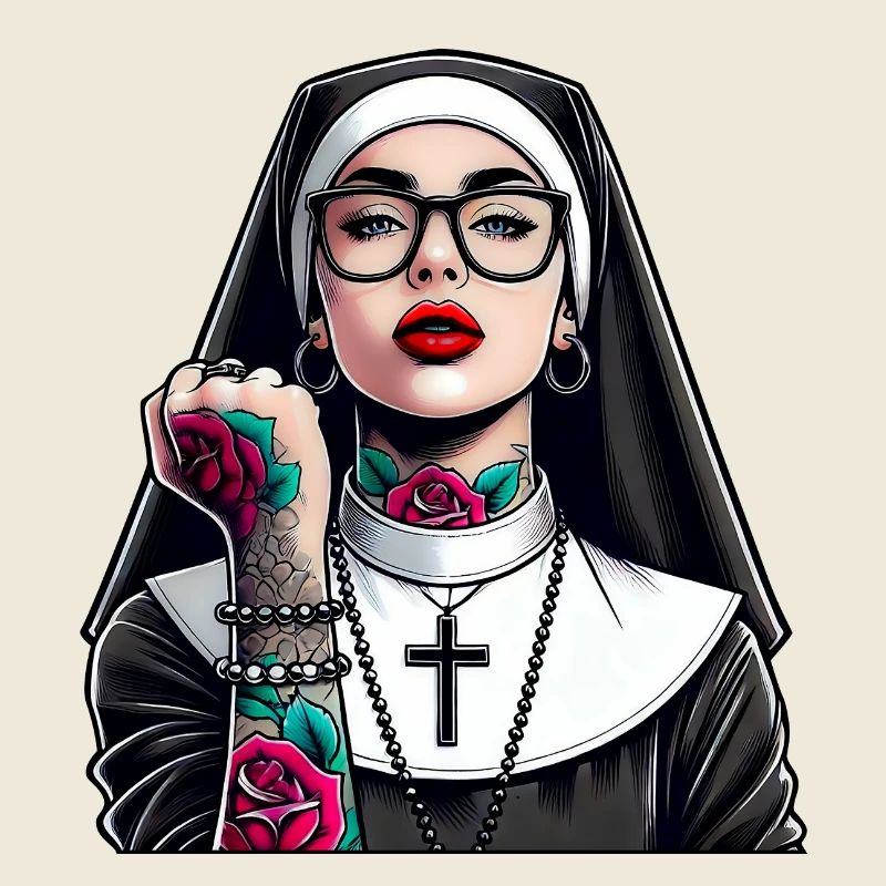 Religieuse avec tatouage