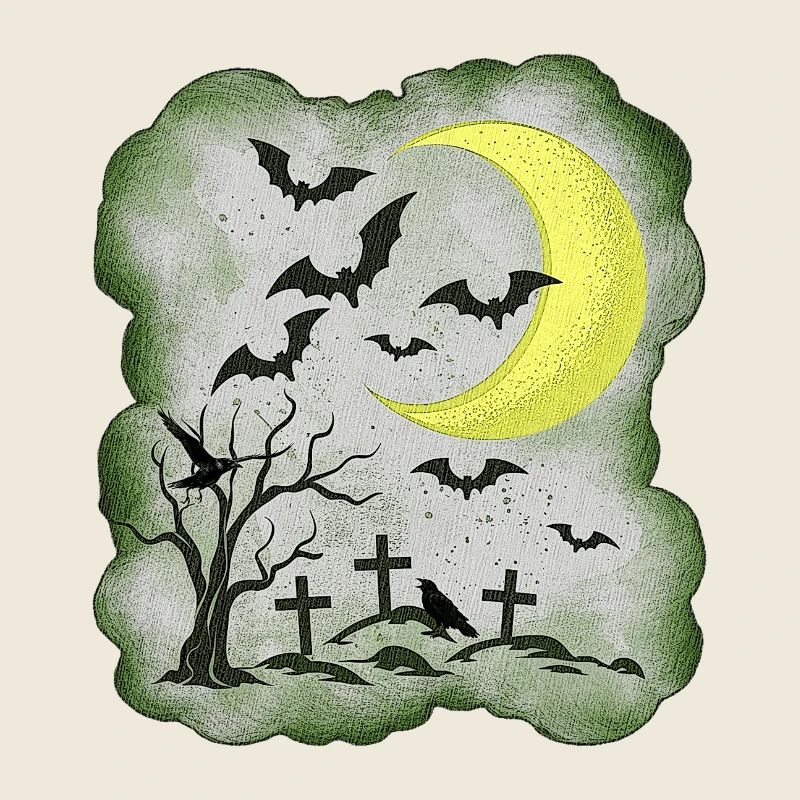 Friedhöfe, gräber, Mondsichel, verregnet