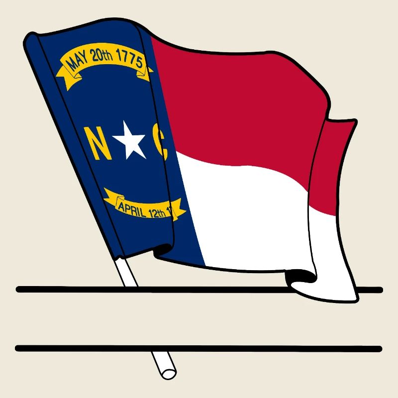 North Carolina Flagge Text Banner