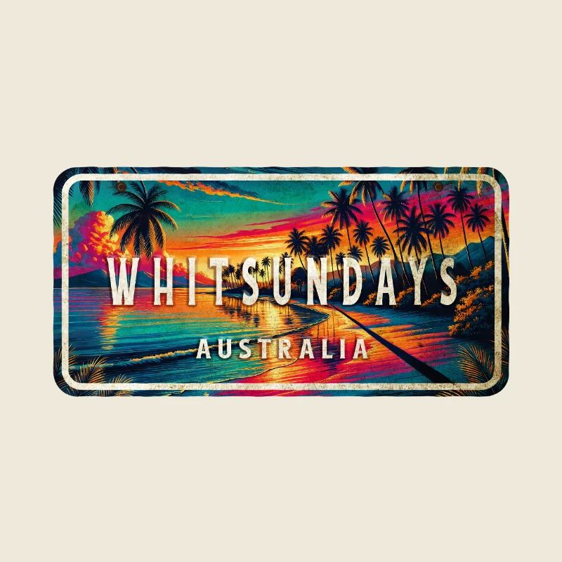 Whitsundays Australia Palm Tree Sign Design
