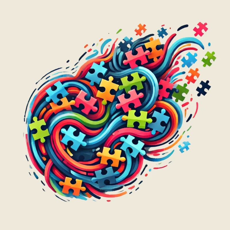 Farbenfrohes, von Puzzles inspiriertes Design