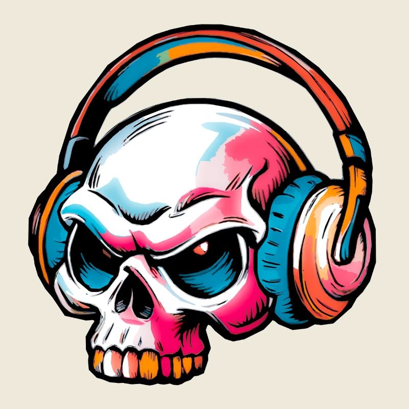 Illustration de crâne coloré