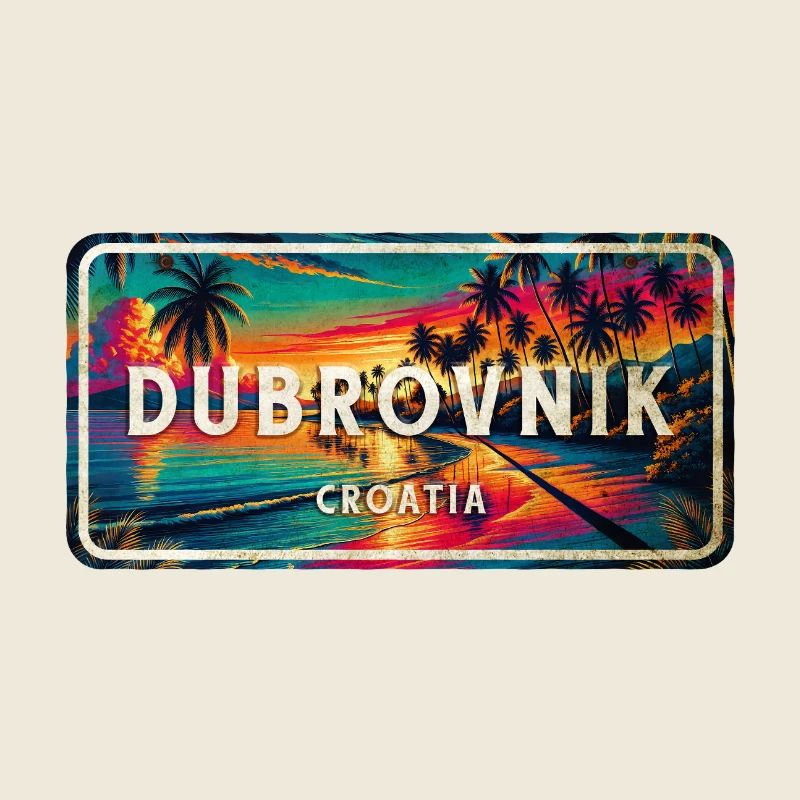 Dubrovnik, Croatie, Coucher de soleil Design