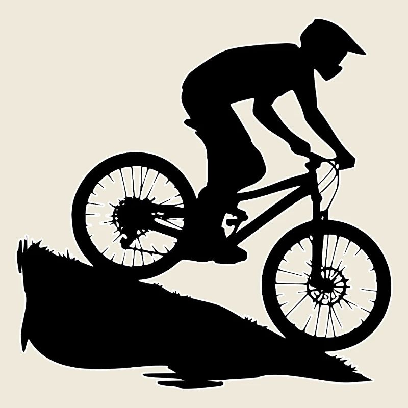 Downhill Biker Outline