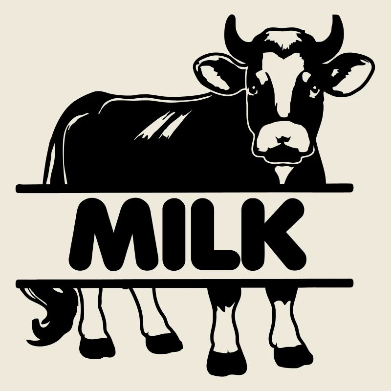 Conception de vache laitière avec barre 'MILK'