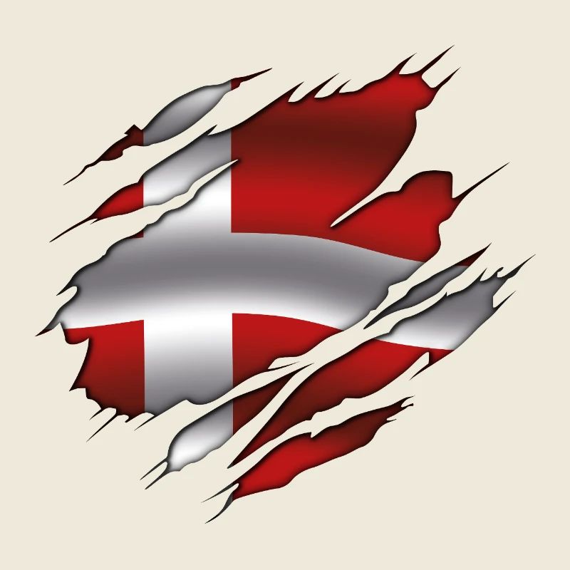 Drapeau du Danemark - Danemark - Drapeau déchiré