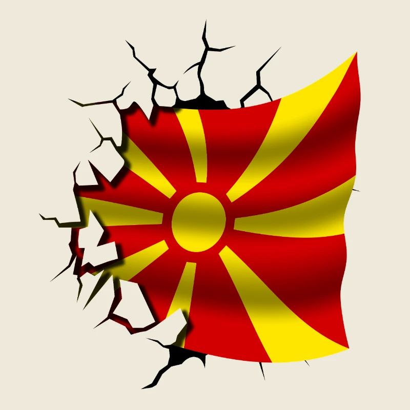 Drapeau de la Macédoine - Macédoine - Drapeau brisé