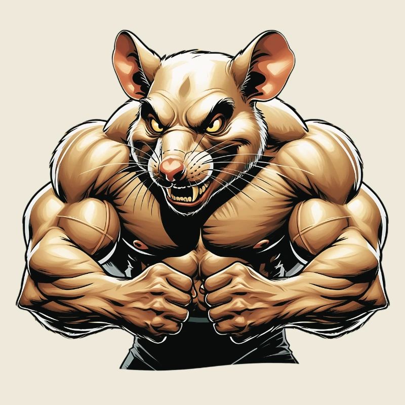 Illustration de rongeur anthropomorphe féroce