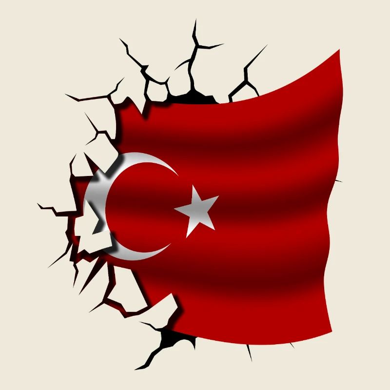 Drapeau de la Turquie - Turquie - Drapeau Broken Design