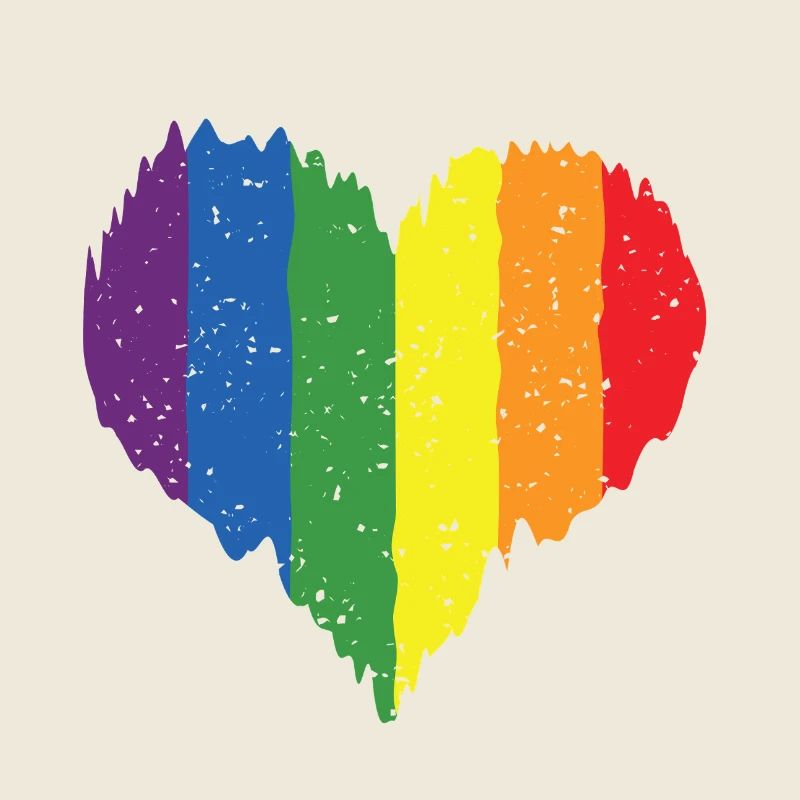 Regenbogen Herz Pride Flagge Farben LGBTQ+ Grunge