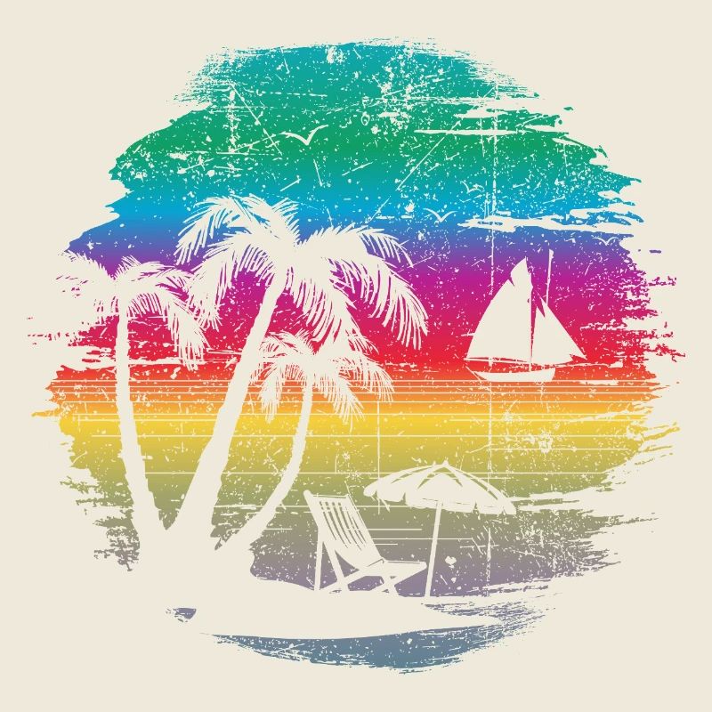 Conception de silhouette de coucher de soleil tropical