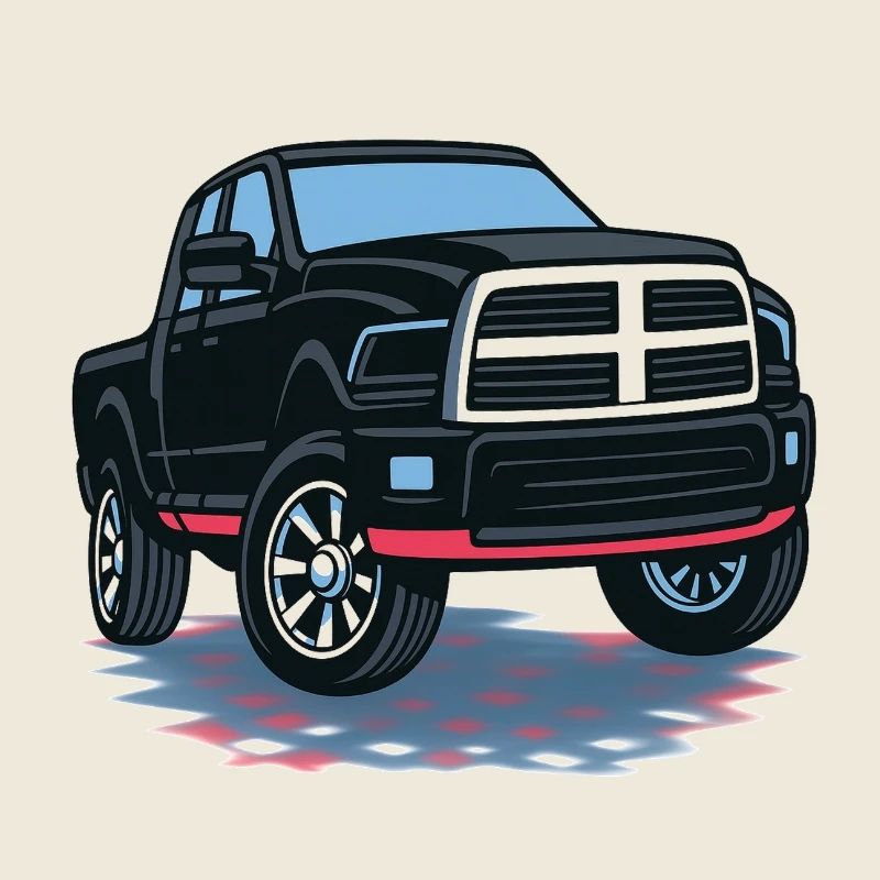 Schwarzer Pickup Ram